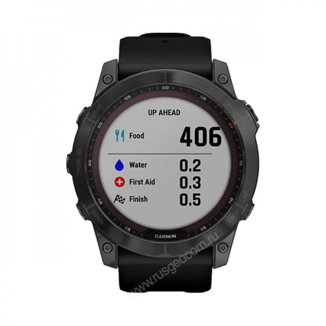 Часы Garmin Fenix 7X Sapphire Solar титановый угольно-серый DLC с силиконовым ремешком