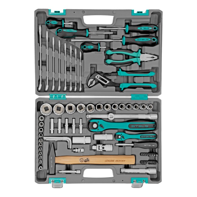 Набор инструментов, 1/2", 1/4", CrV 76 предметов Stels