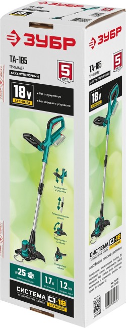 Аккумуляторный триммер ТА-185 ЗУБР без АКБ Аккумуляторный триммер ТА-185 ЗУБР без АКБ