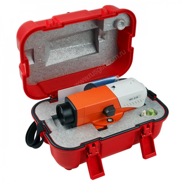 Комплект оптический нивелир RGK N-38 с поверкой + штатив S6-N + рейка AMO S4