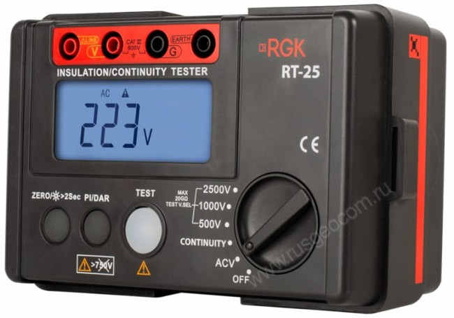 Цифровой мегаомметр RGK RT-25 с поверкой