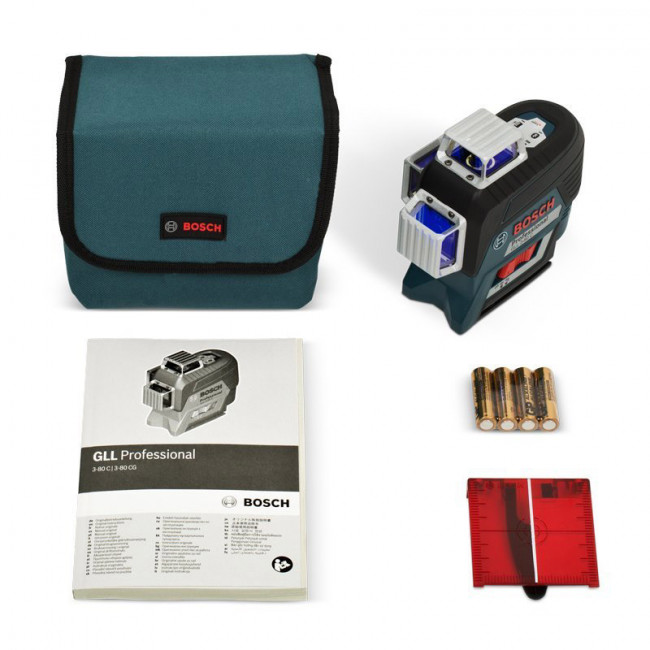 Лазерный уровень Bosch GLL 3-80 C + вкладка под L-BOXX (0.601.063.R00)