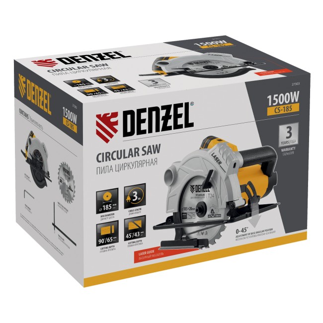 Пила циркулярная CS-185 Denzel