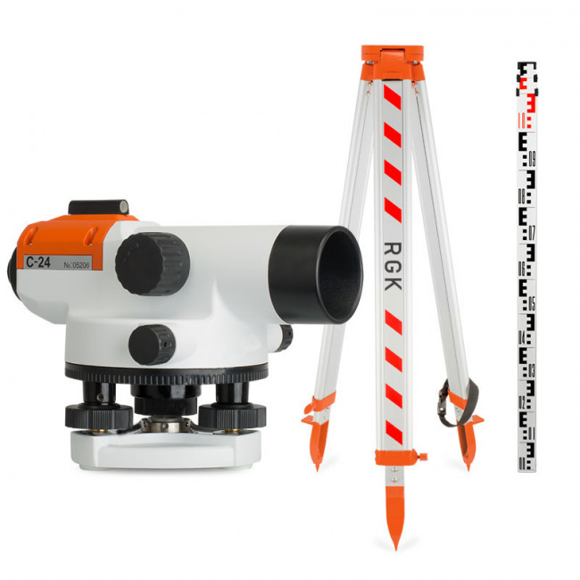 Комплект оптический нивелир RGK C-24 штатив  рейка - 3 в 1