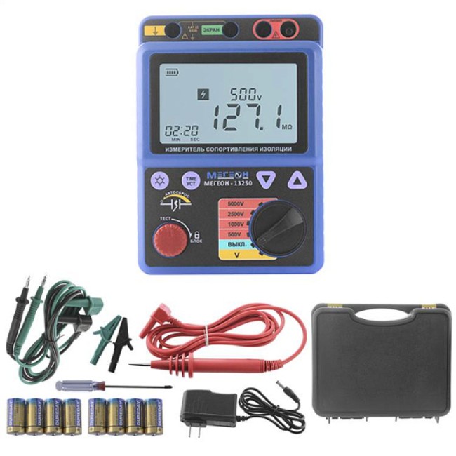 Измеритель сопротивления изоляции (мегаомметр) МЕГЕОН 13250 с поверкой