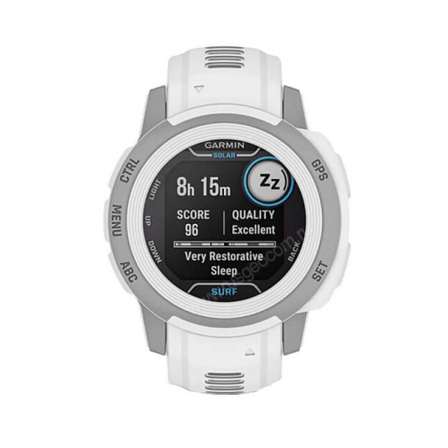 Часы Garmin Instinct 2s Solar Surf белый с серебристым безелем Часы Garmin Instinct 2s Solar Surf белый с серебристым безелем