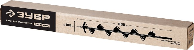 Шнек для мотобуров ЗУБР d 100 мм, грунт