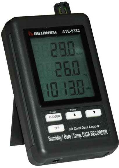 Измеритель-регистратор температуры, влажности, давления Актаком АТЕ-9382