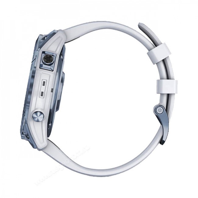 Часы Garmin Fenix 7X Sapphire Solar титановый синий минерал DLC с белым ремешком Часы Garmin Fenix 7X Sapphire Solar титановый синий минерал DLC с белым ремешком