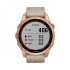 Часы Garmin Fenix 7S Sapphire Solar титановый цвета розовое золото с песчаным кожаным ремешком
