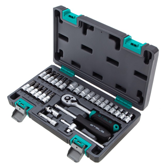 Набор инструментов, 1/4", CrV 29 предметов Stels