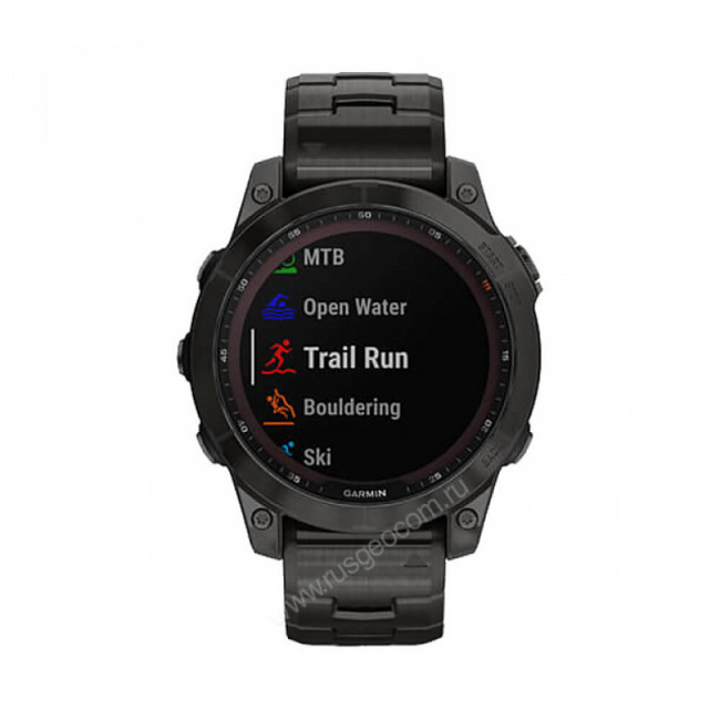 Часы Garmin Fenix 7 Sapphire Solar титановый угольно-серый DLC с угольно-серым титановым DLC браслетом