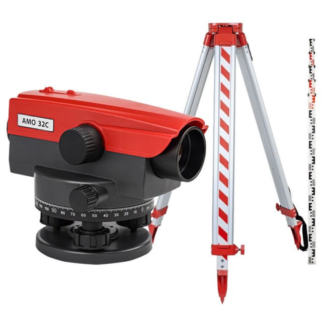 Комплект оптический нивелир AMO 32C + штатив AMO A45 + рейка AMO S5