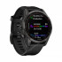 Часы Garmin Fenix 7S Sapphire Solar титановый угольно-серый DLC с силиконовым ремешком