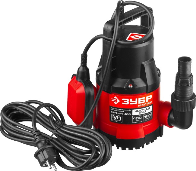 Дренажный насос с минимальным уровнем откачки НПЧ-М1-400 ЗУБР 400 Вт